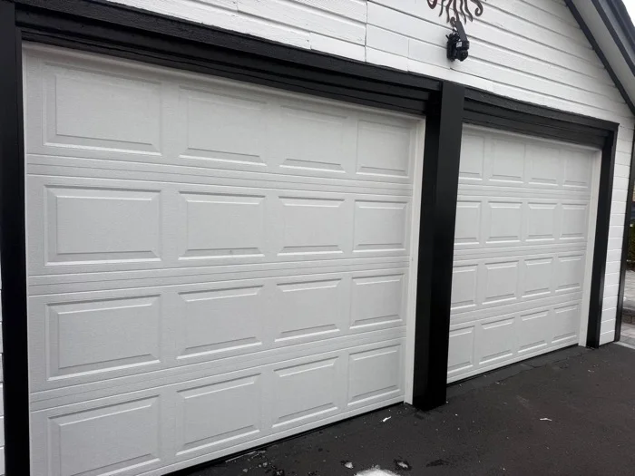Completed double garage door installation