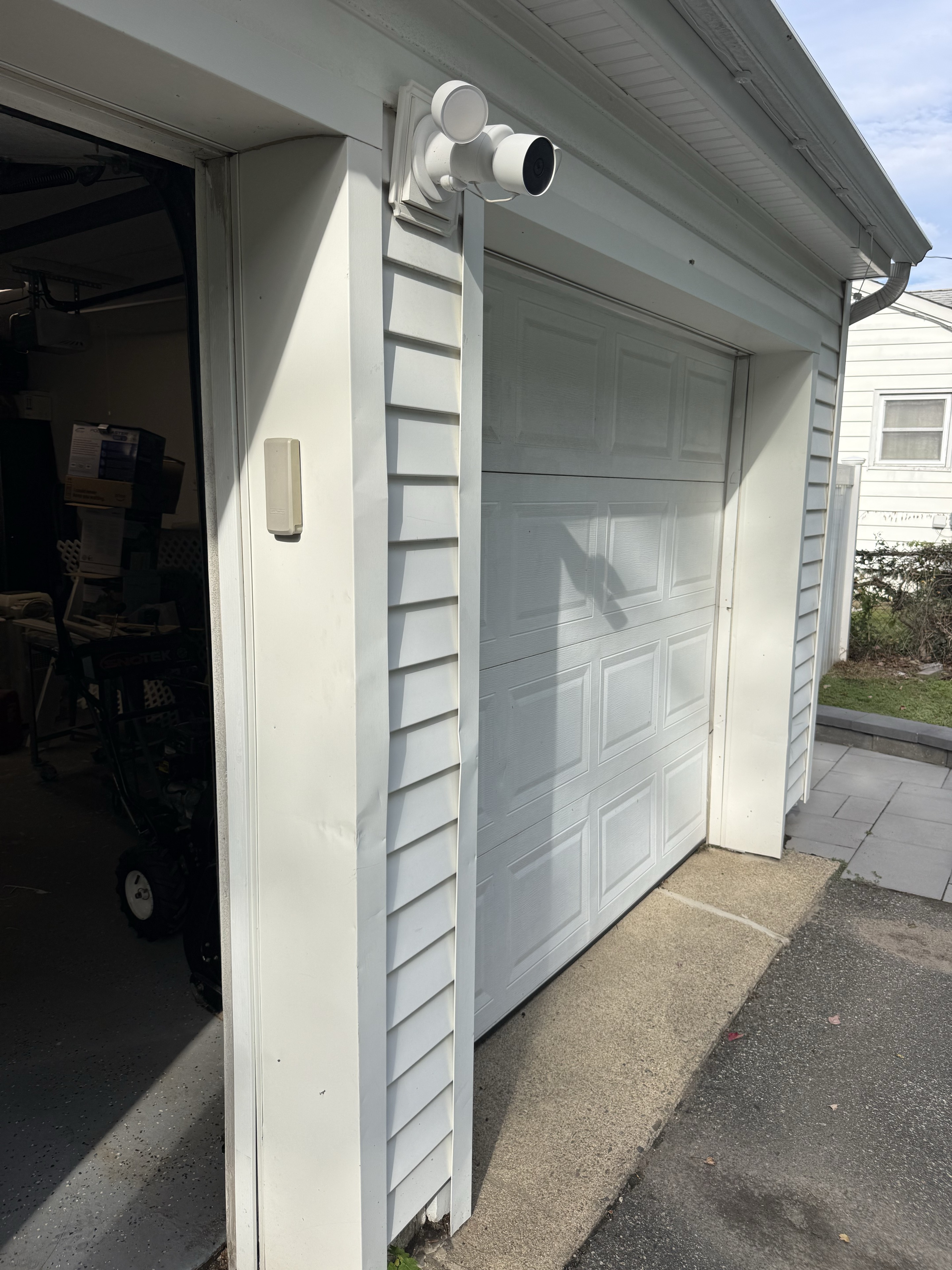 Exterior view of a garage door at the Parsippany home we visited