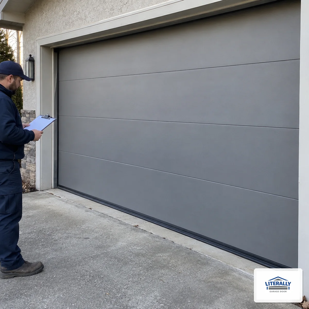 Garage door hardware prepared for inspection and repair