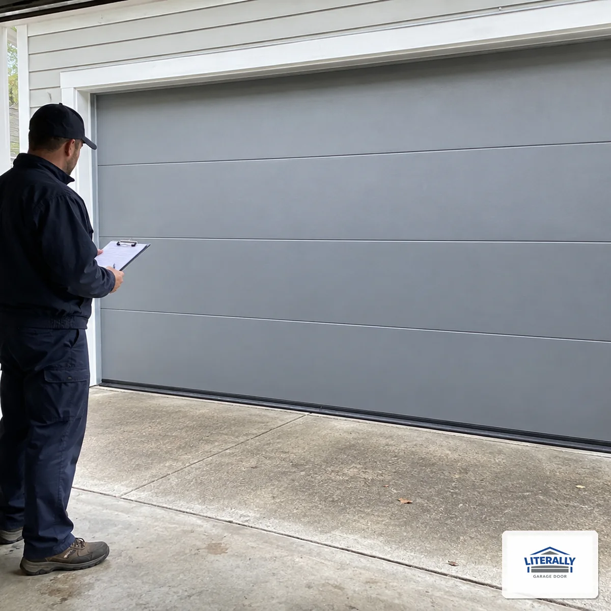 Garage door hardware prepared for inspection and repair