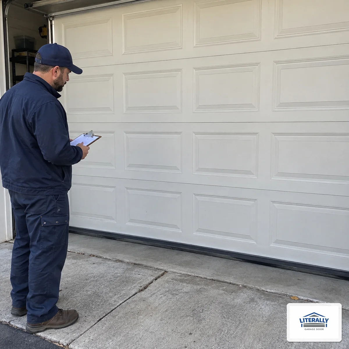 Garage door hardware prepared for inspection and repair
