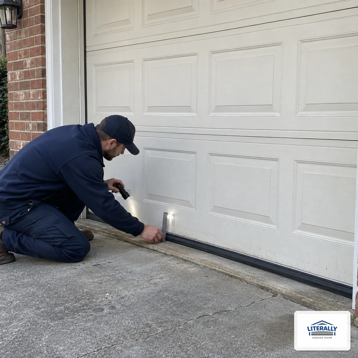 Garage door hardware prepared for inspection and repair