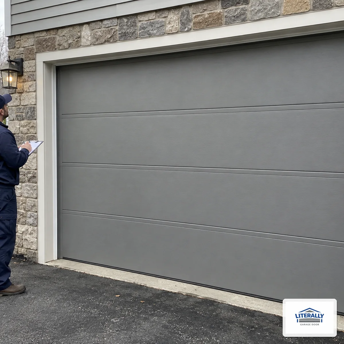 Garage door hardware prepared for inspection and repair