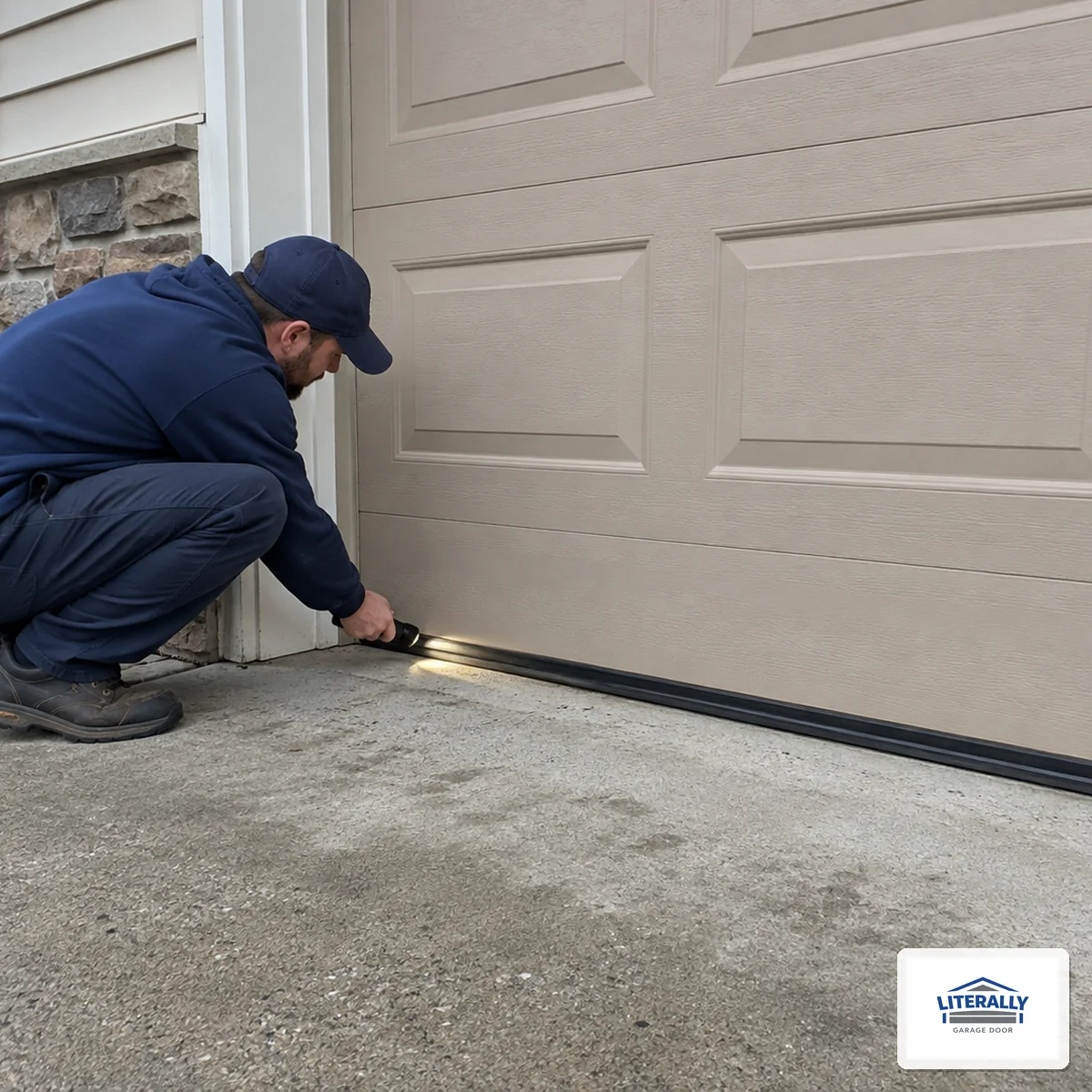 Garage door hardware prepared for inspection and repair
