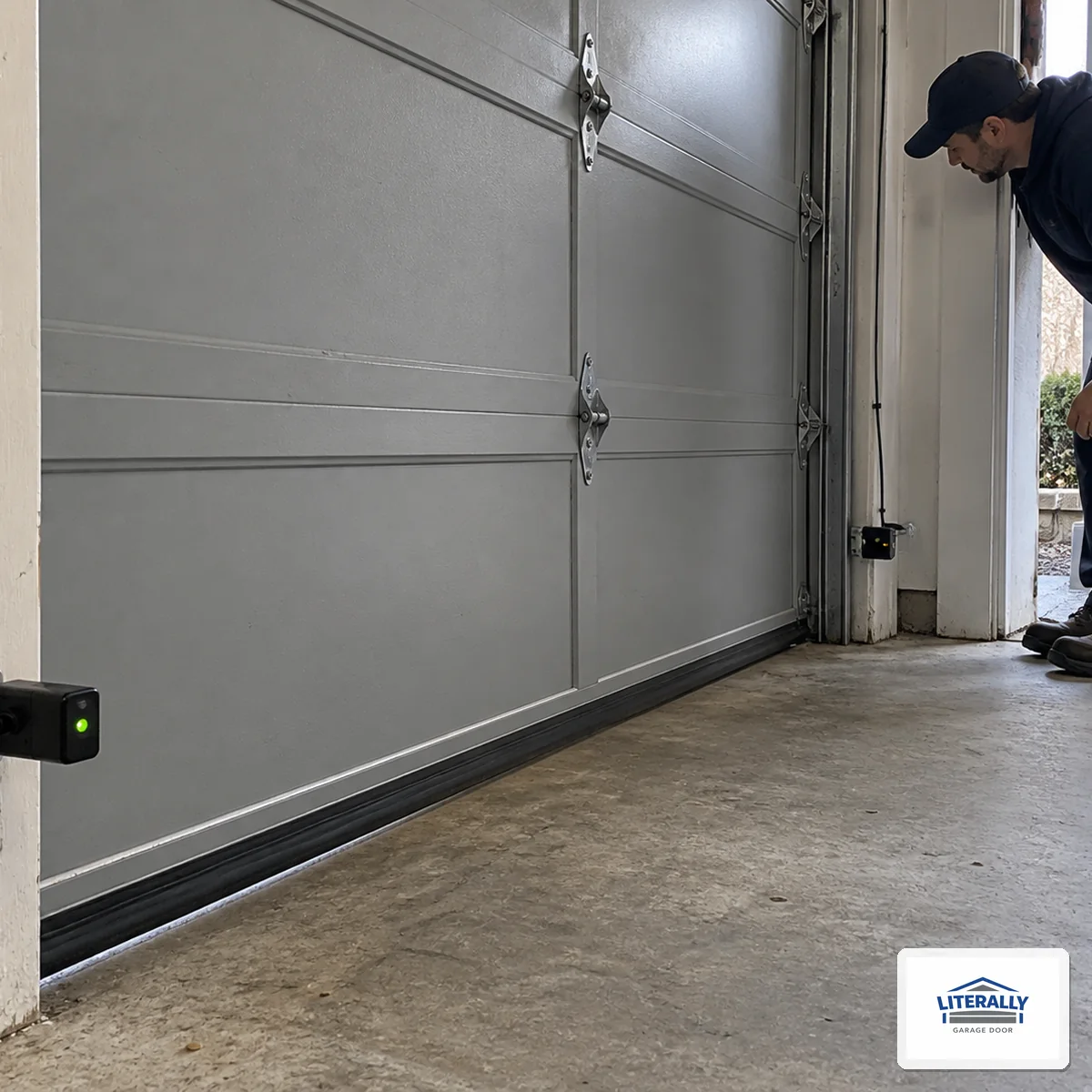 Garage door hardware prepared for inspection and repair
