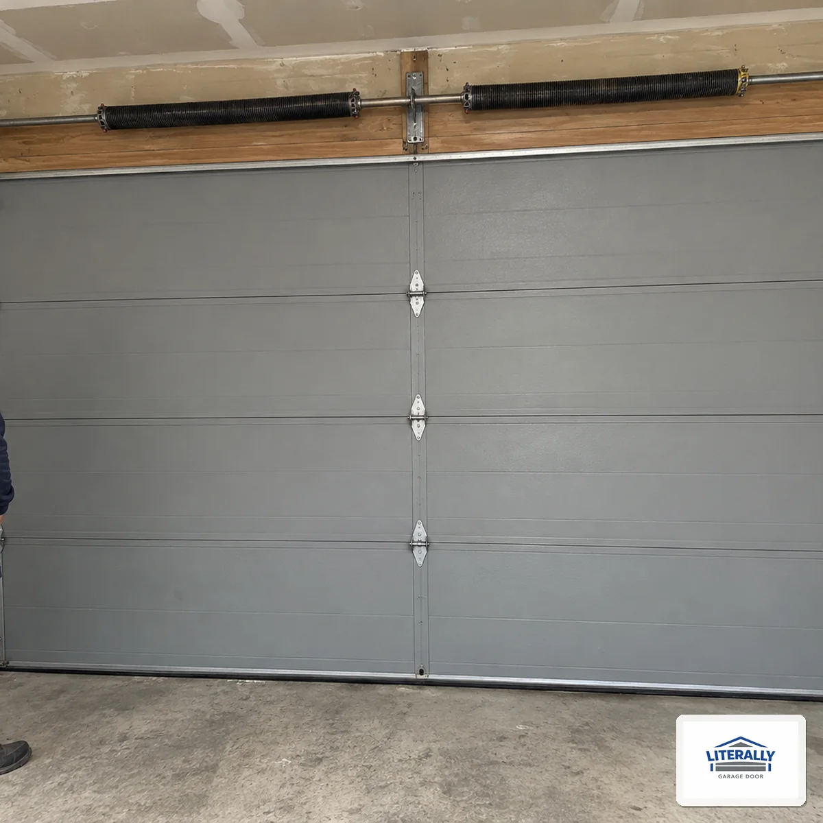 Garage door hardware prepared for inspection and repair